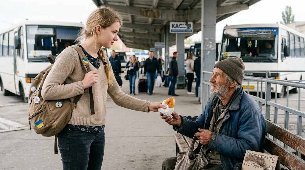 Студентка отдала свой обед бездомному старику на вокзале. Сюрприз, который ждал её у дверей общежития месяц спустя | 29 апреля, 2026
