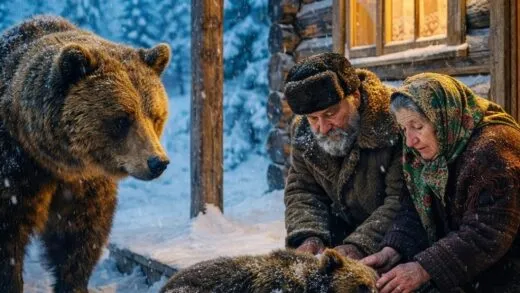Зневірена ведмедиця приносить свого закоцюблого, вмираючого ведмежати до порога самотньої хатини… | 19 Квітня, 2026