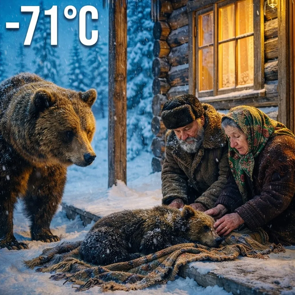 When a desperate mother bear brings her freezing, dying cub to the doorstep of a lonely cabin, this brave couple doesn’t hesitate. They carry the trembling little one inside, wrap him in warm blankets, and nurse him by the fire. But the real miracle happens late that night… | April 18, 2026
