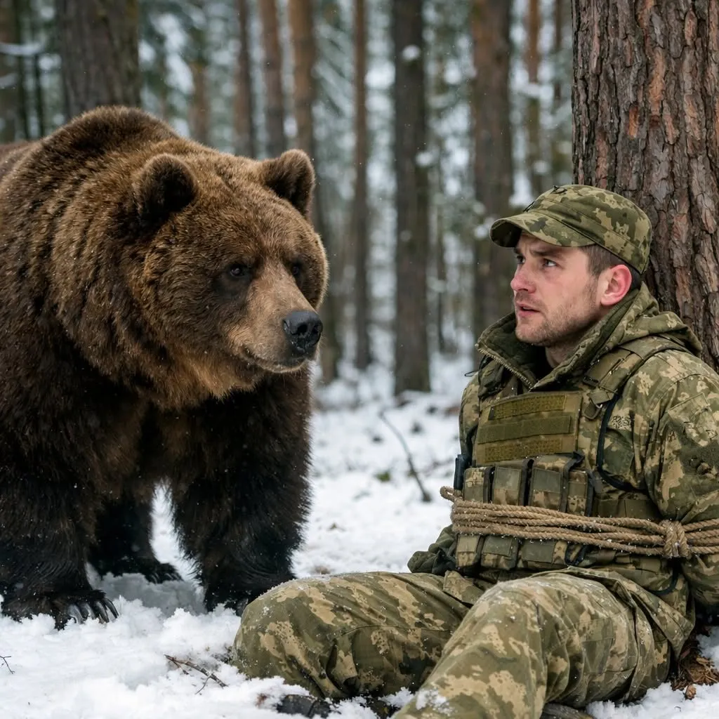 В лесу нашли связанного человека, и появление медведя изменило всё происходящее 1 В лесу нашли связанного человека, и появление медведя изменило всё происходящее | 16 июля, 2026