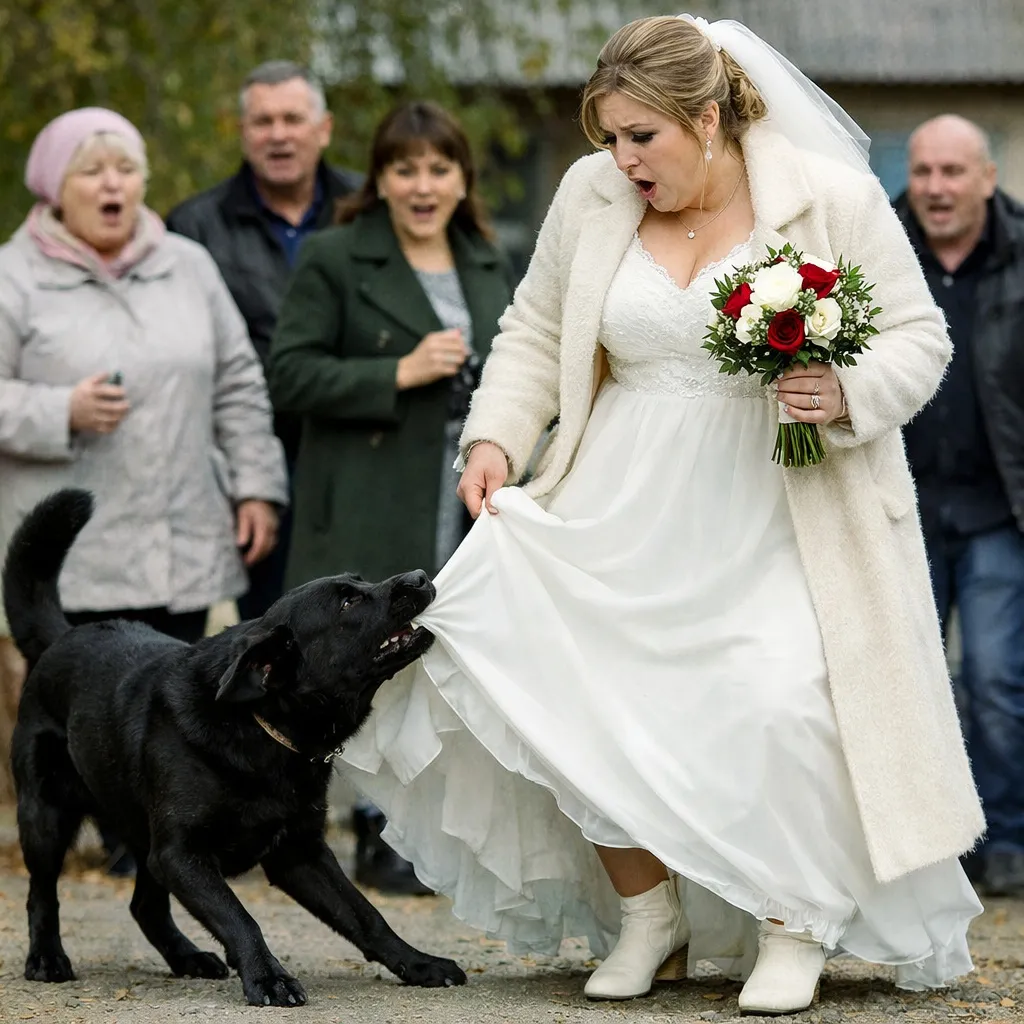 Гости на свадьбе ничего не знали о спрятанном под её юбкой сюрпризе, и только бдительный пес вовремя понял: здесь что-то не так 1 22 1