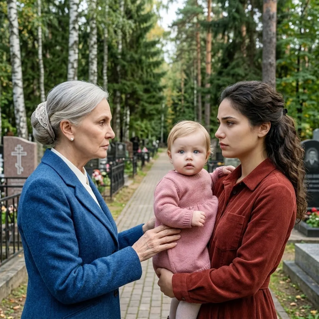 Миллионерша пришла на могилу сына — и увидела плачущую женщину с маленькой девочкой... 1 28