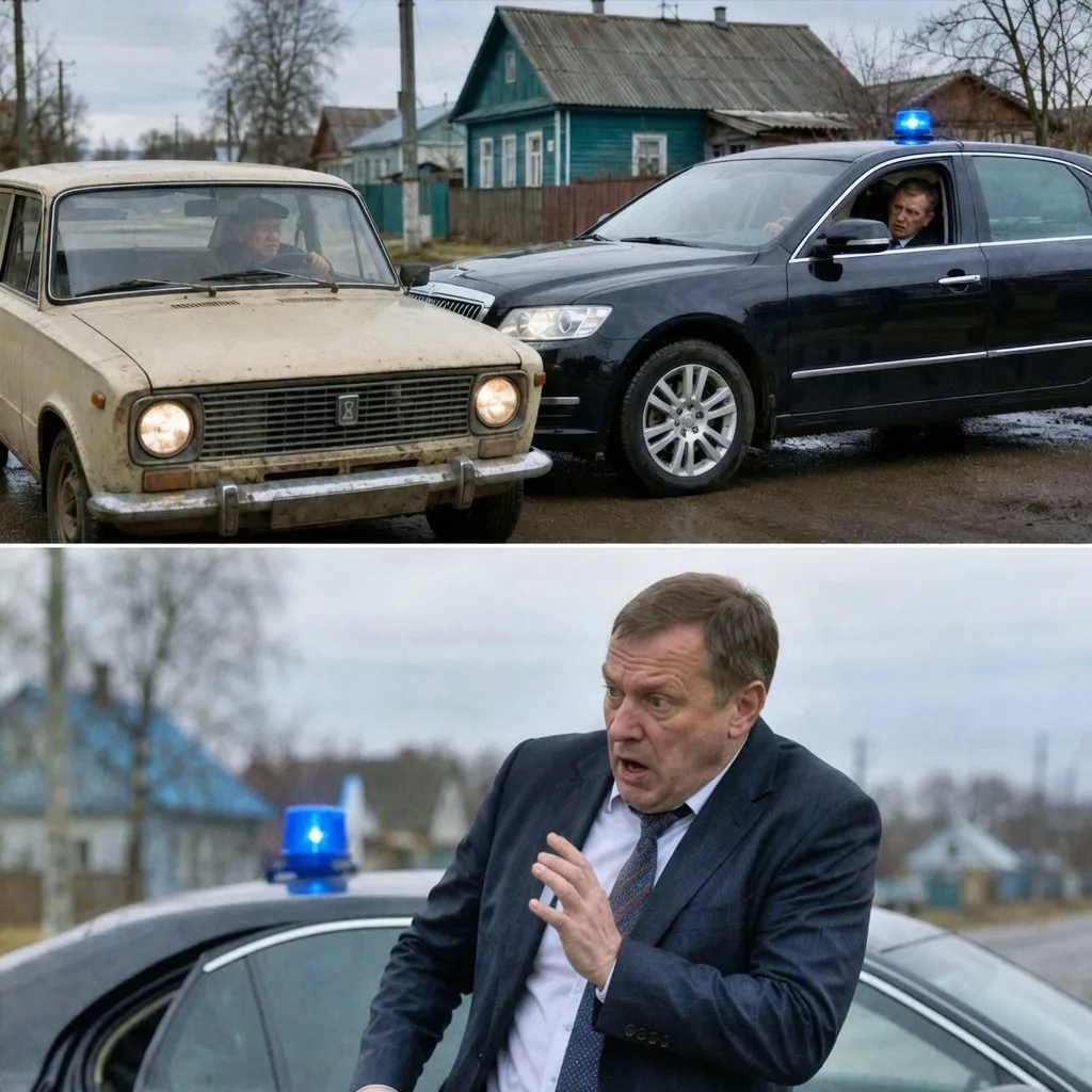 Пенсионер на старой машине не уступил дорогу чиновнику с мигалкой, и встреча закончилась неожиданно 1 106