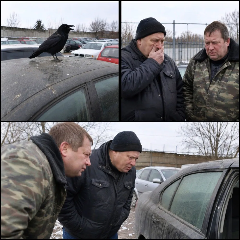 Ворона три месяца садилась на крышу одной машины на штрафстоянке. Когда вскрыли — ПОСЕДЕЛИ от увиденного 1 139