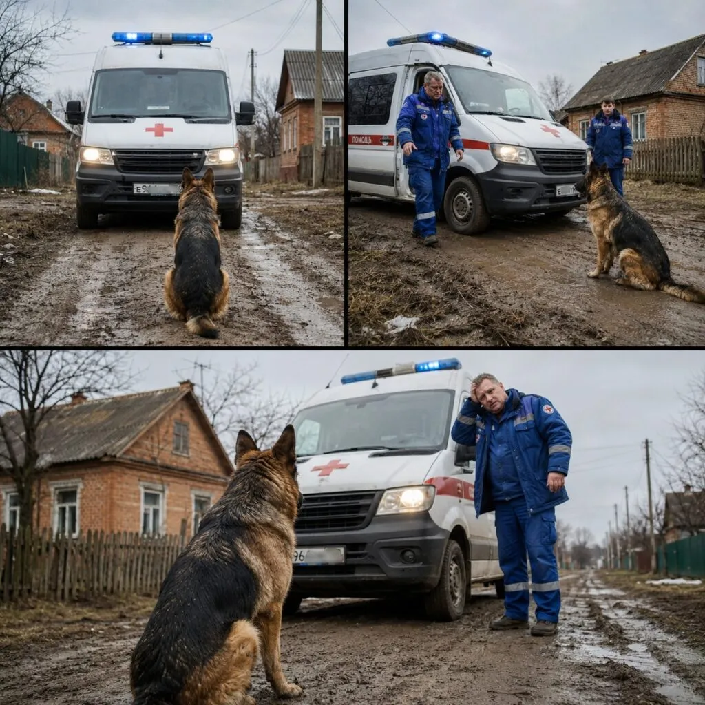 Собака остановила машину скорой помощи и повела врачей туда, где их действительно ждали 1 31 5