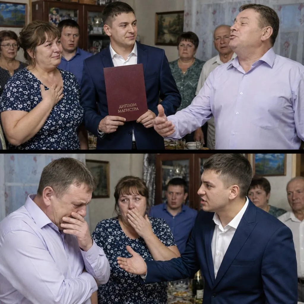 После получения диплома сын услышал признание отца и ответил так, что в зале стало тихо 1 96 1