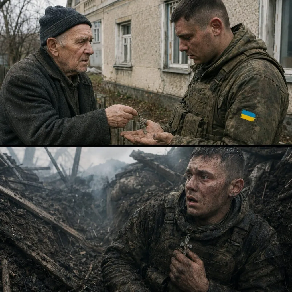 Перед отправкой дед-сосед отдал солдату старый крестик со словами: «С ним ты вернешься» 1 72 1