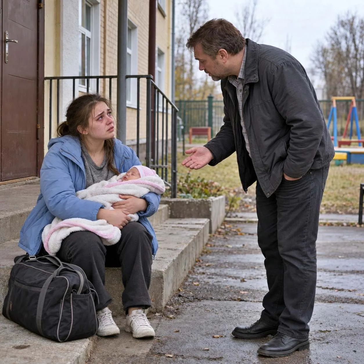 Родители выгнали 18-летнюю Иру с новорождённой дочкой, но у детского дома к ней подошёл незнакомец с предложением 1 Родители выгнали 18-летнюю Иру с новорождённой дочкой, но у детского дома к ней подошёл незнакомец с предложением